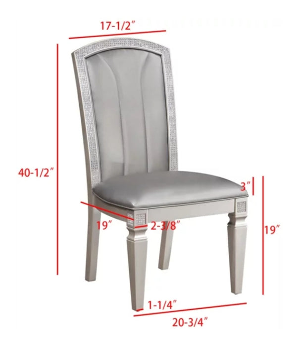 Crown Mark Klina Glam Dining Side Chair in Light Gray (Set of 2) - All Brands Furniture (NJ)