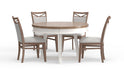 Parker House Americana Modern Dining 48 inch Round Extendable Dining Table and 4 Upholstered Chairs