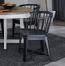 Parker House Americana Modern Dining 48-66 inch Round Dining Table and 4 Black Barrel Chairs