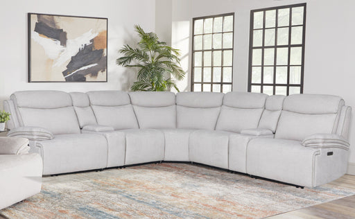 Parker Living Alpine - Airy Midnight 7 Piece Zero Gravity Power Reclining Sectional with Power Adjustable Headrests