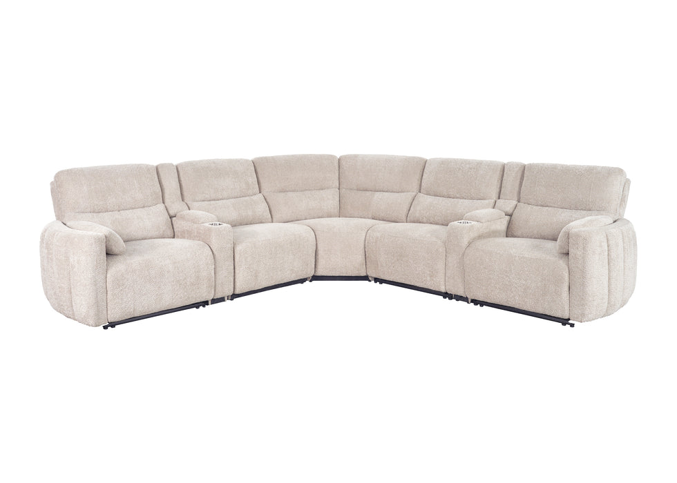 Parker Living Modesto 7 Piece Modular Power Reclining Sectional with Power Adjustable Headrests
