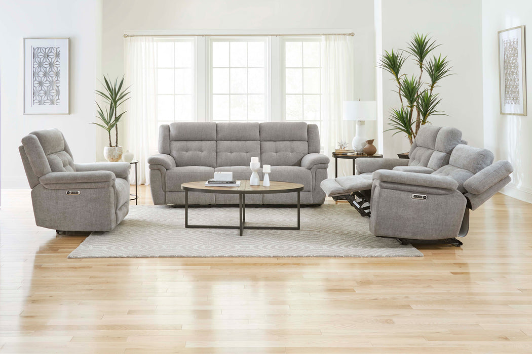 Parker Living Richland - Bristol Grey Power Reclining Console Loveseat