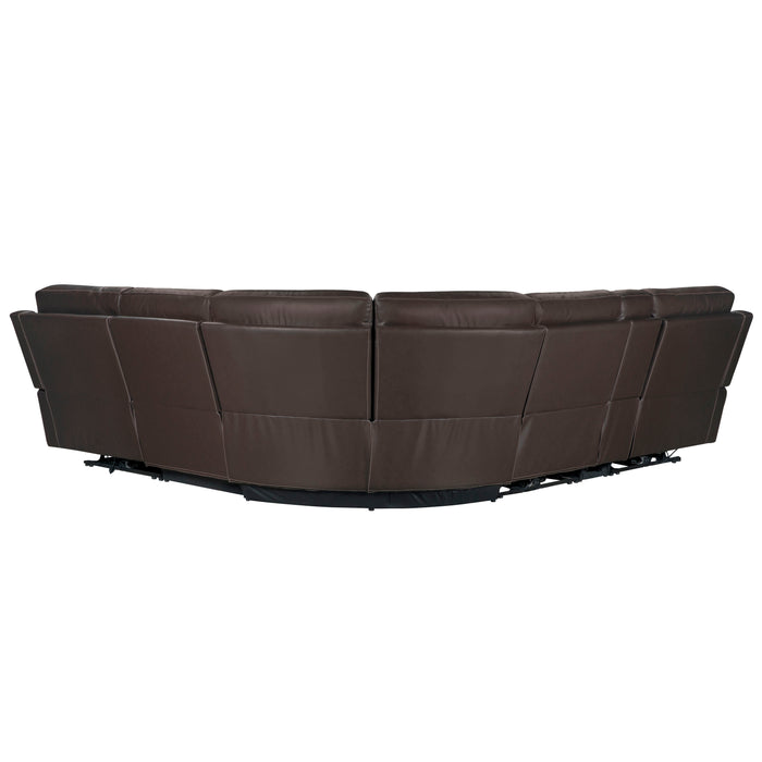 Parker Living Easton - Steamboat Brown 6 Piece Zero Gravity Power Reclining Sectional with Power Adjustable Headrests