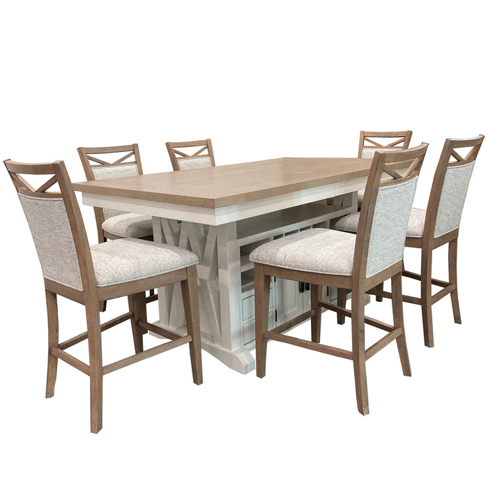 Parker House Americana Modern Dining 72 inch Island Counter Height Extendable Dining Table