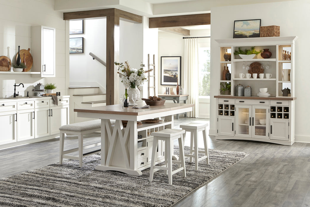 Parker House Americana Modern Dining 72 inch Island Counter Height Extendable Dining Table