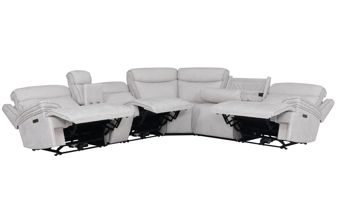 Parker Living Alpine - Airy Midnight 6 Piece Zero Gravity Power Reclining Sectional with Power Adjustable Headrests